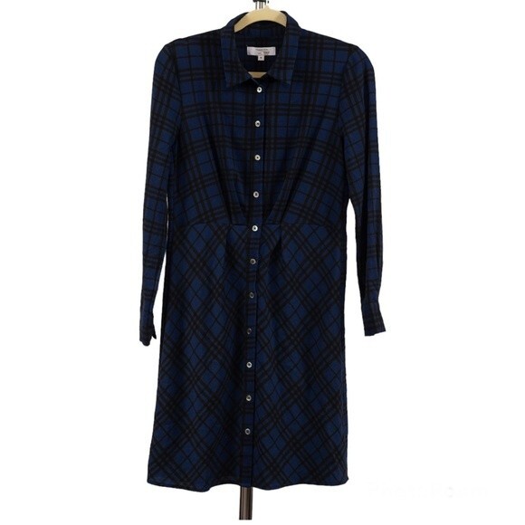 Thakoon collective blue plaid shirtdress size 6 - Picture 2 of 12